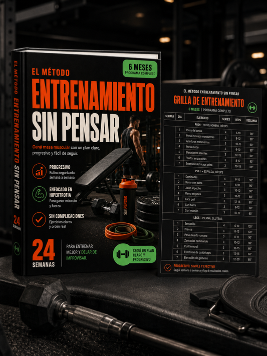Músculo Sin Pensar 💪 El Plan de 6 Meses para Ganar Masa Muscular en Cualquier Gym